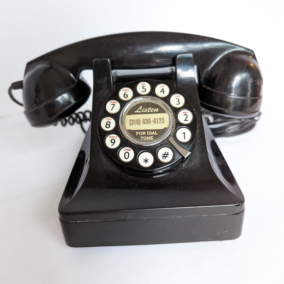 Black Microtel Touch Button Phone Vintage Mid century Works - Picture 2 of 9